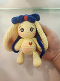 Yellow Long Ear Bunny Red wings Keychain
