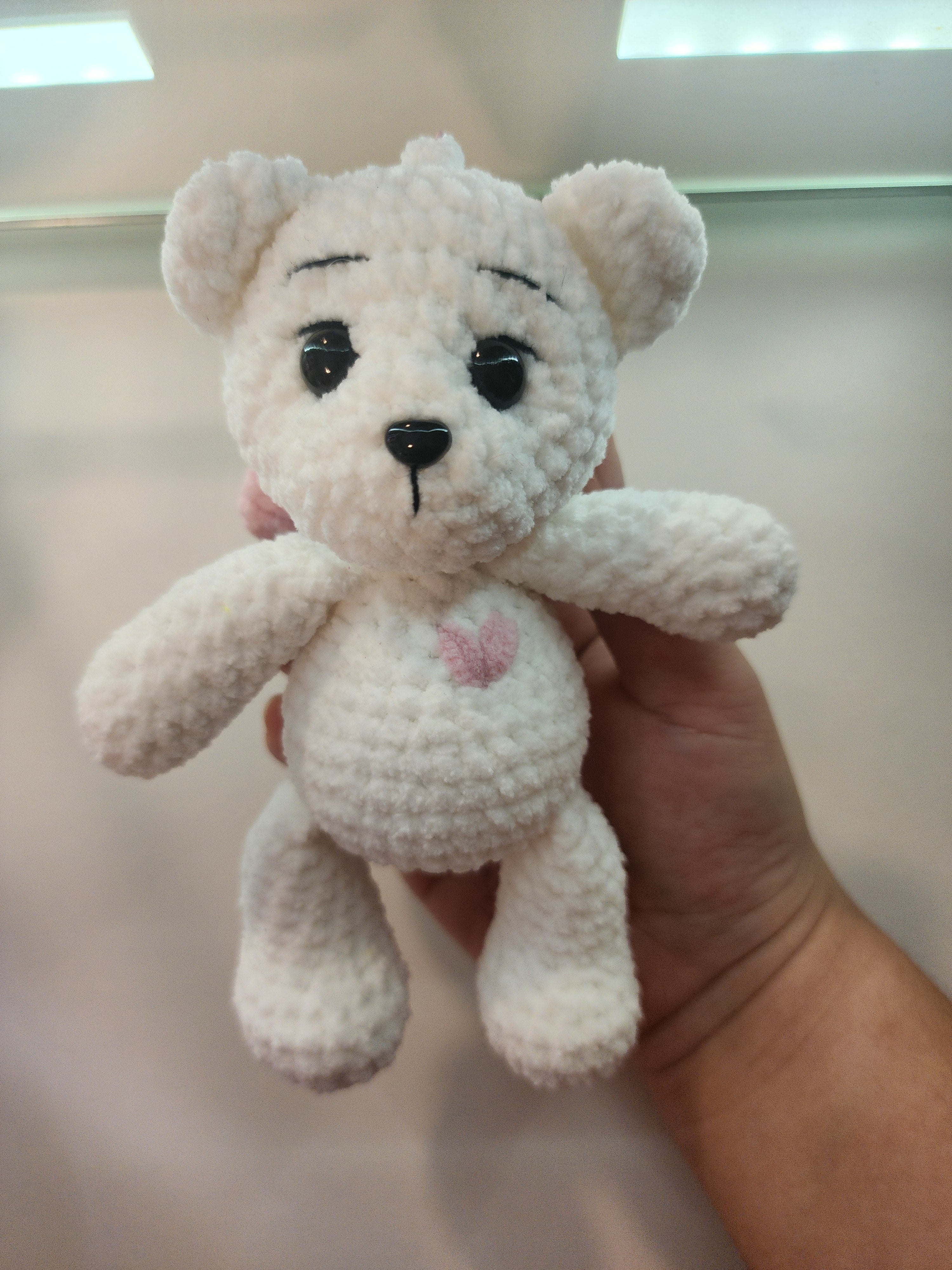White Bear Pink Wings Keychain