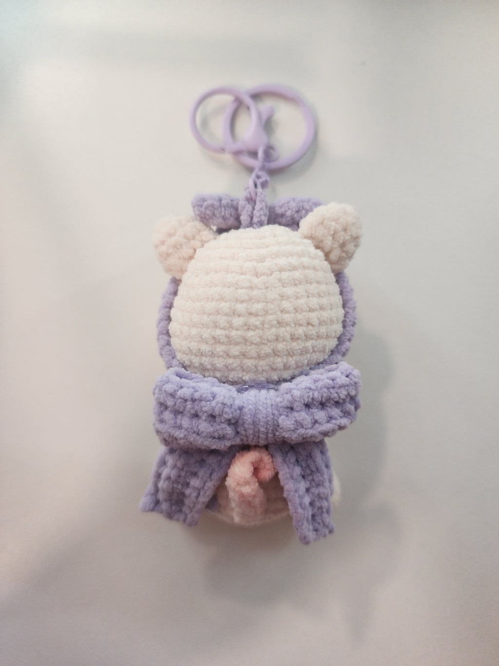 Piggy With Bow Purple Keychain