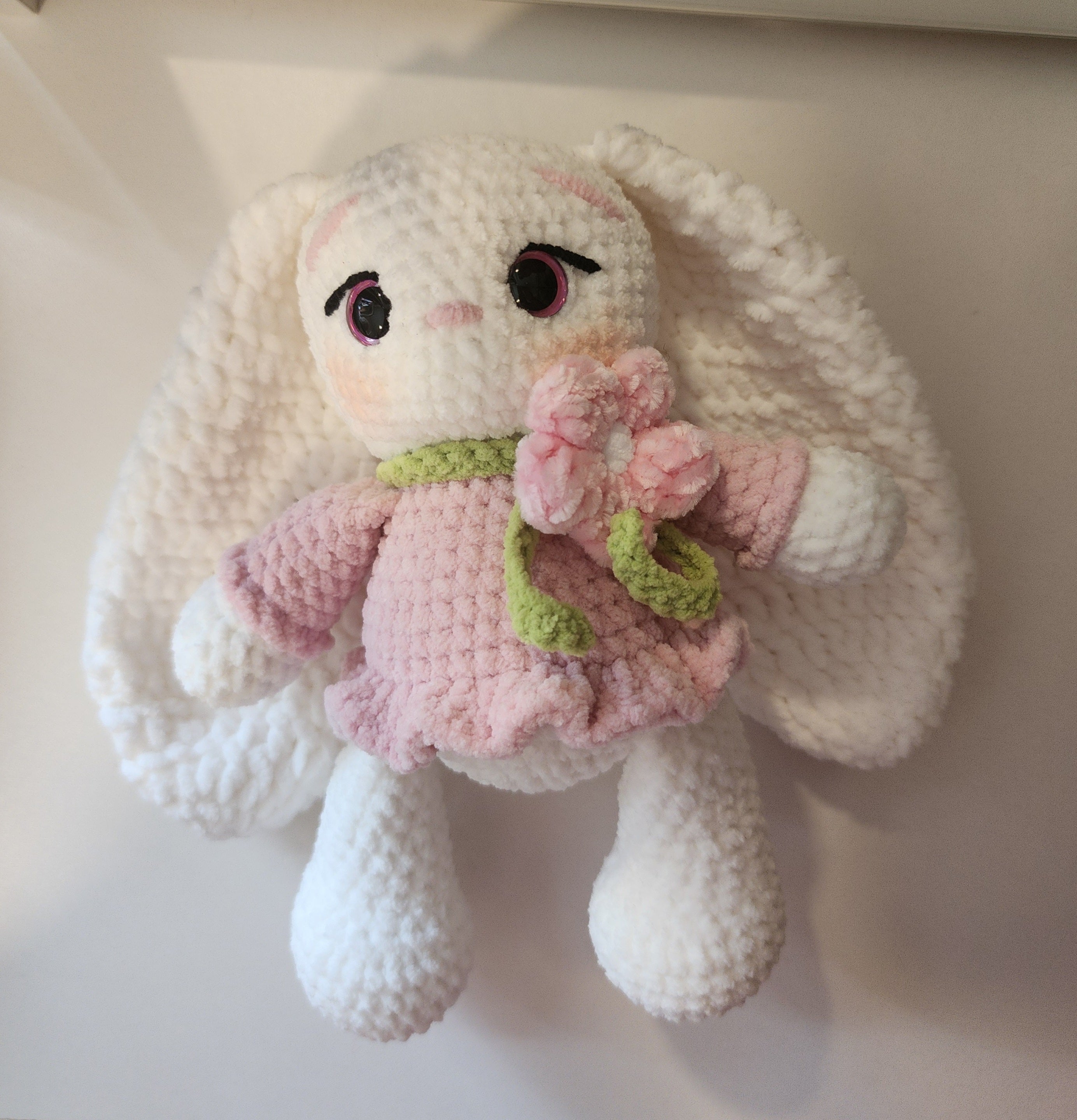 Long Ear White And Pink Bunny Small Plushies