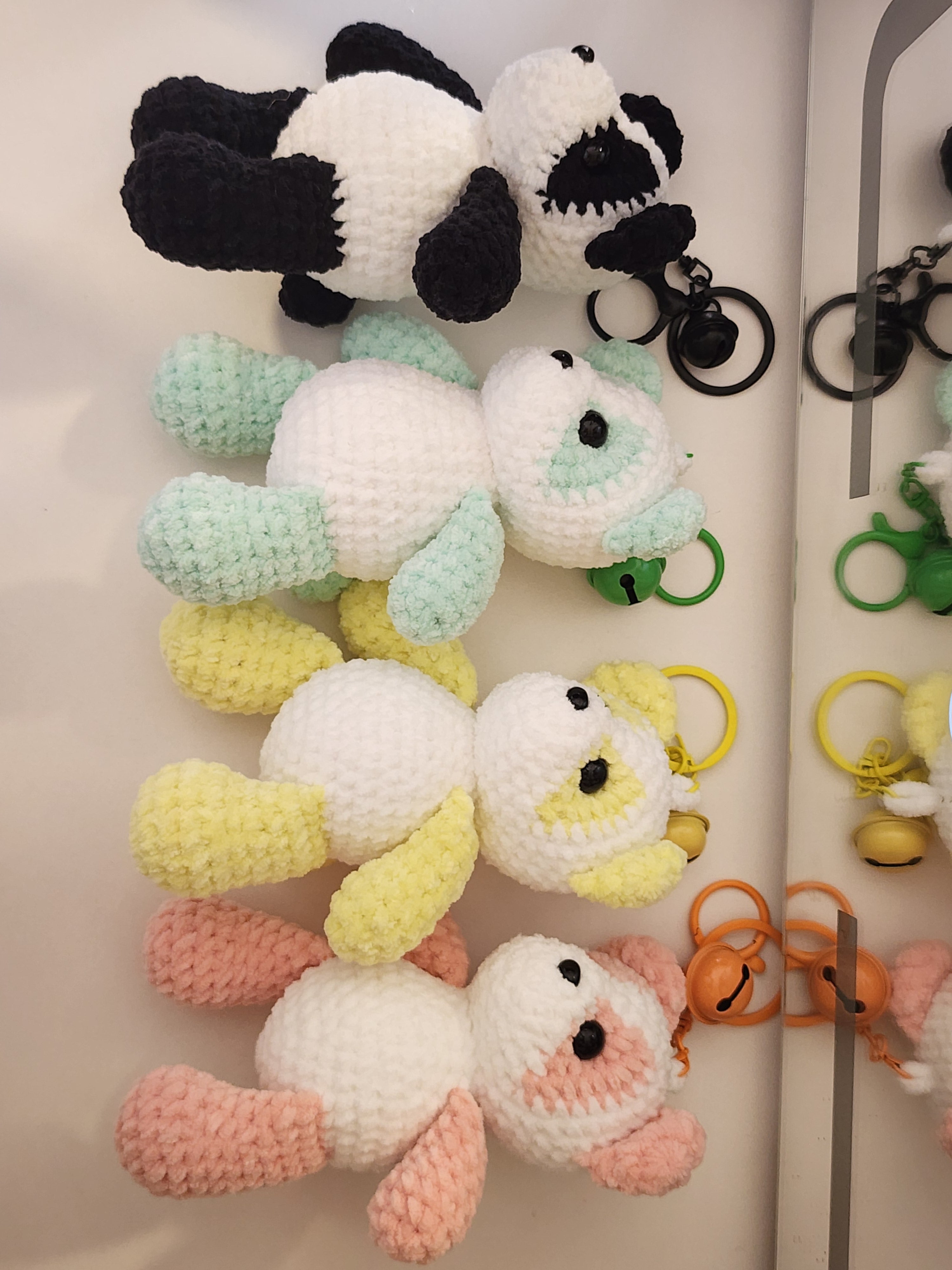 One Random Color Panda Keychain