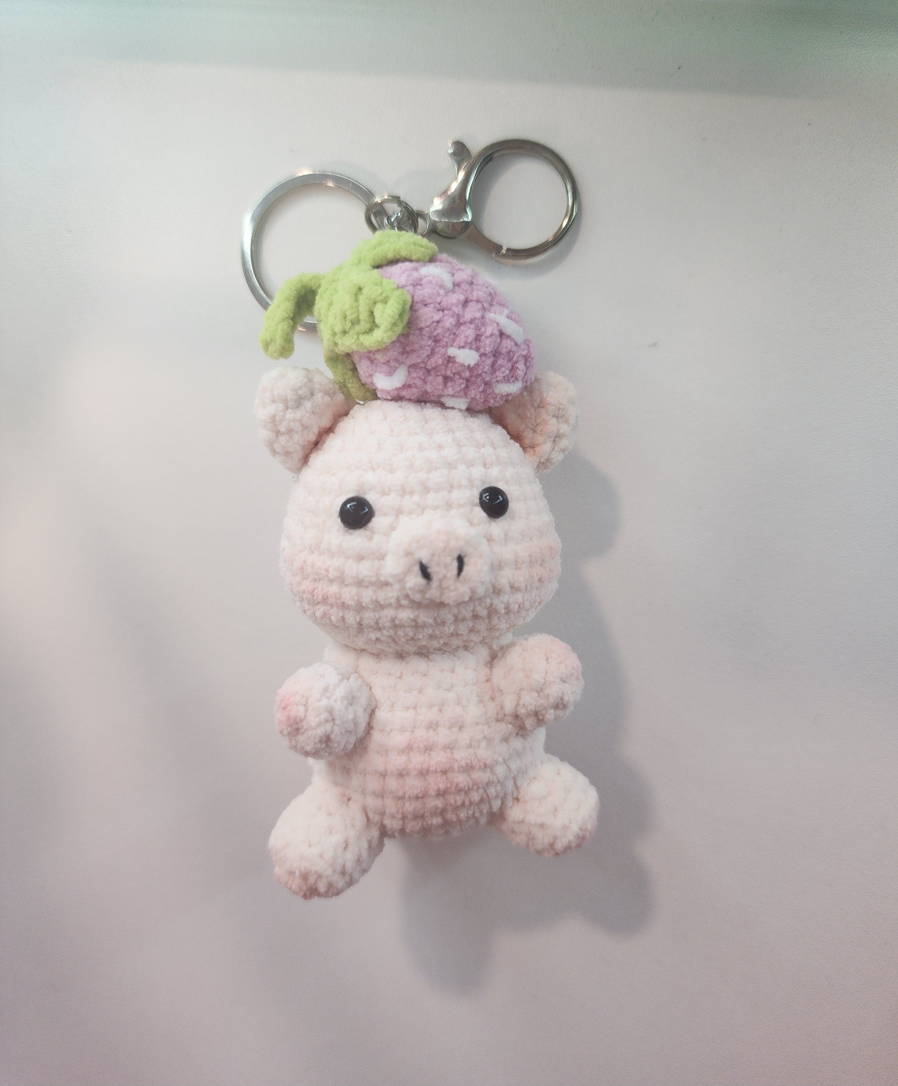 Piggy Fruit On Head Keychain
