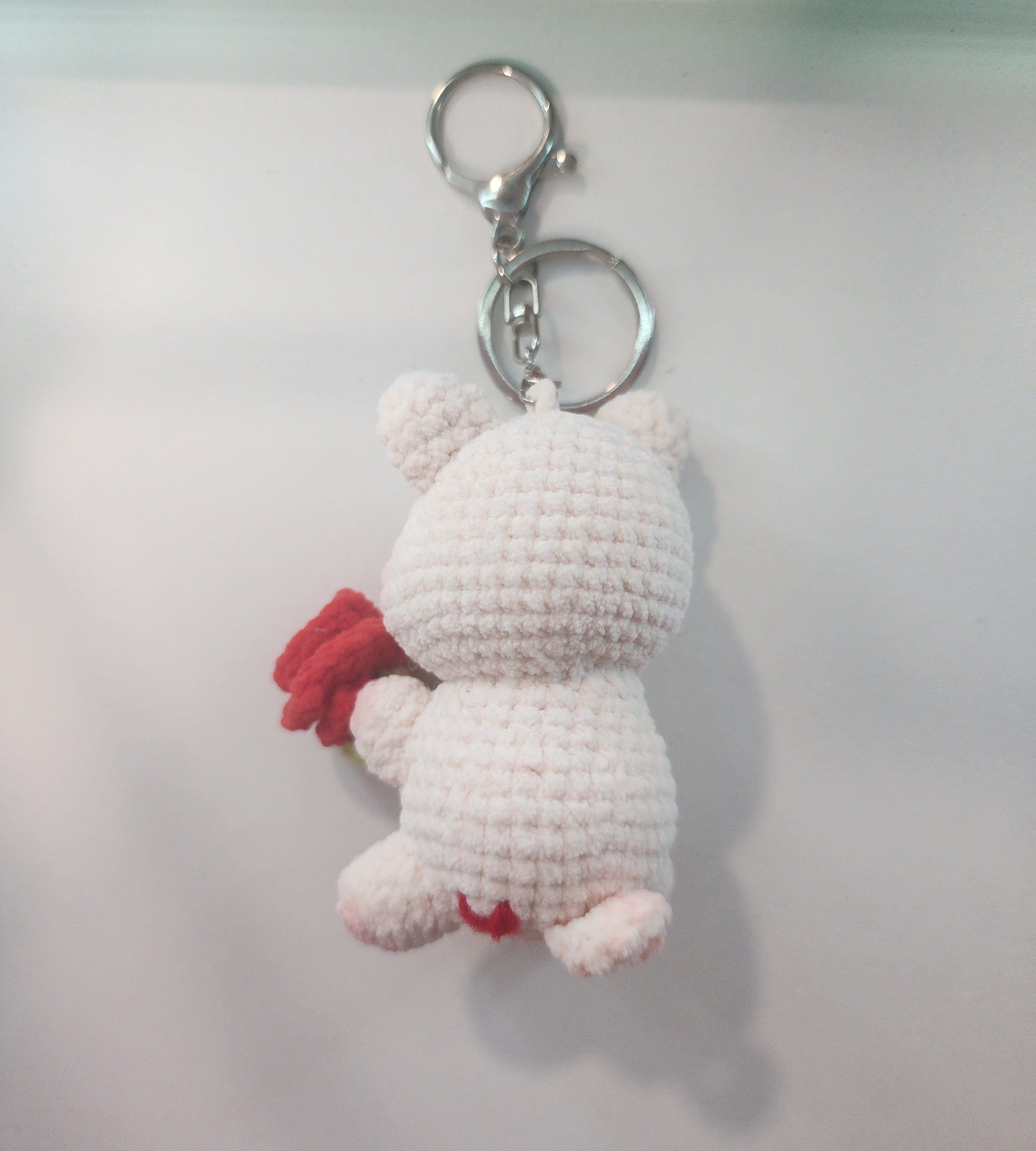 Piggy With Red Rose Keychain
