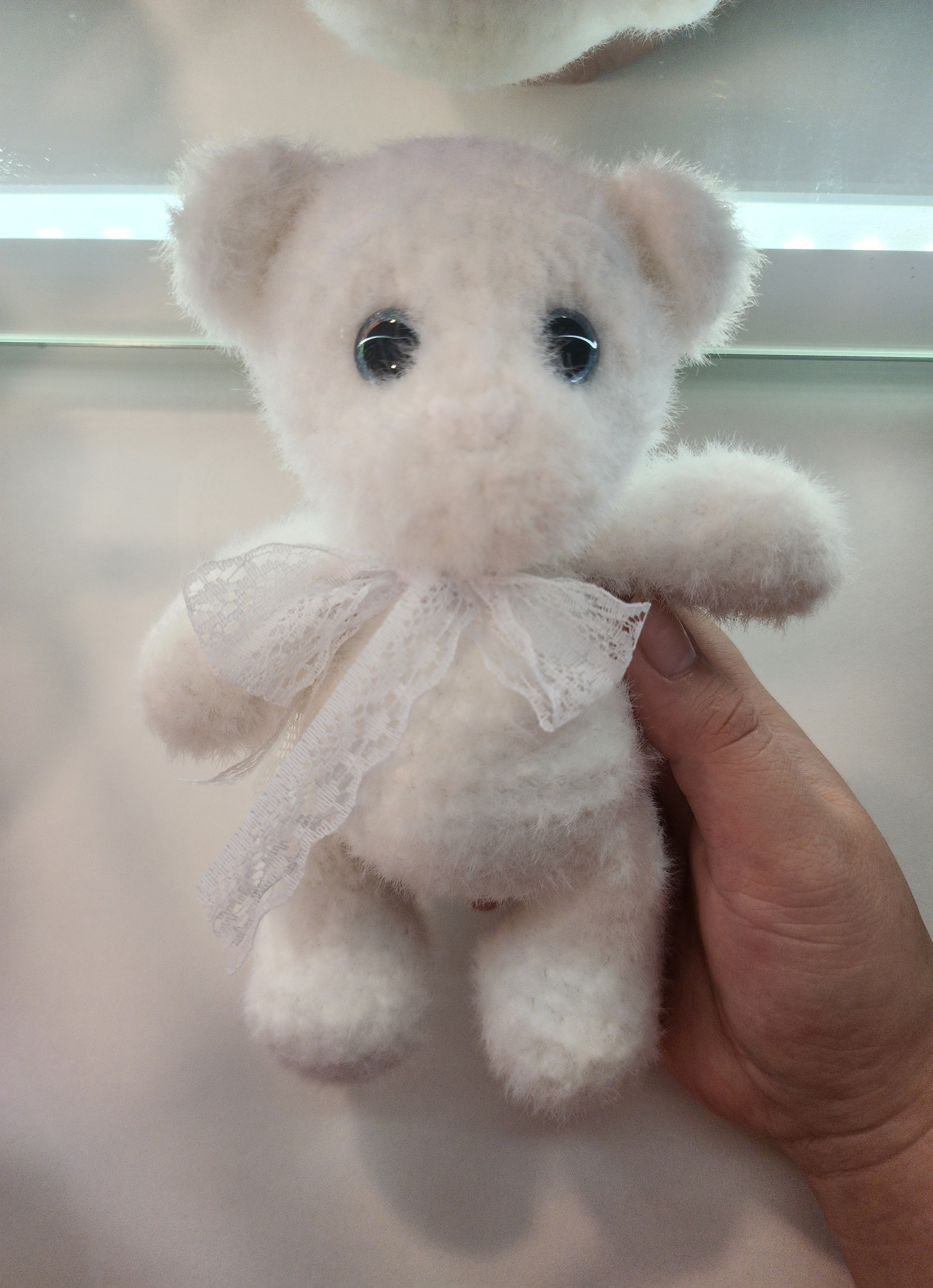 White Fuzzy Bear Small Plushies