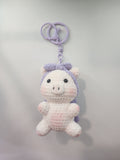 Piggy With Bow Purple Keychain